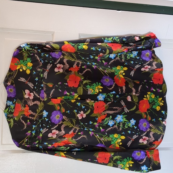 L’Agence 100% Silk Botanical Snake Tyler Holly Button Front Blouse - Picture 10 of 16